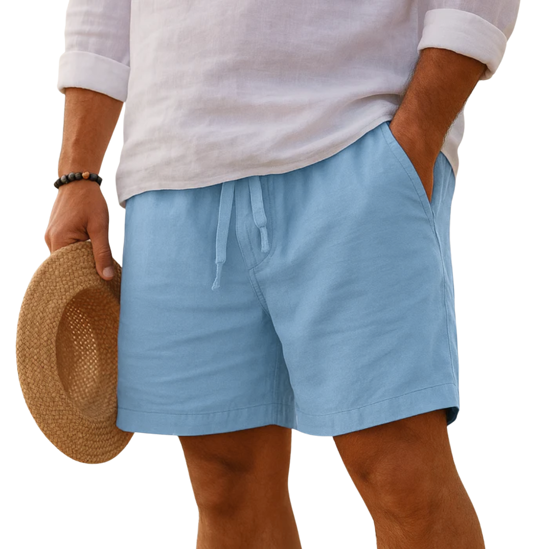 Lenoir™ | Short élégant en lin à taille élastique