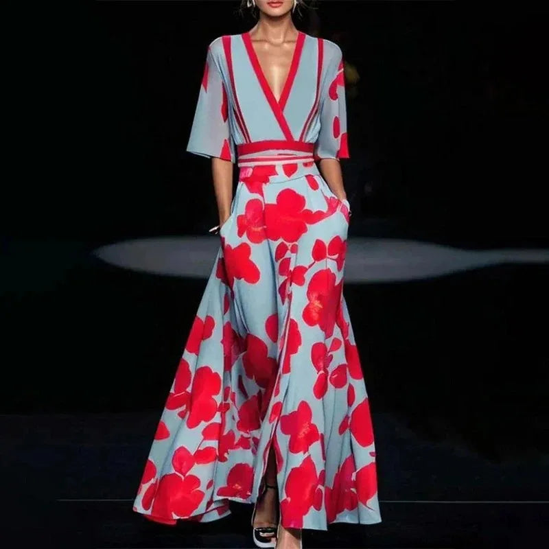 Amélie™ | Robe Élégante à Col V pour Femme