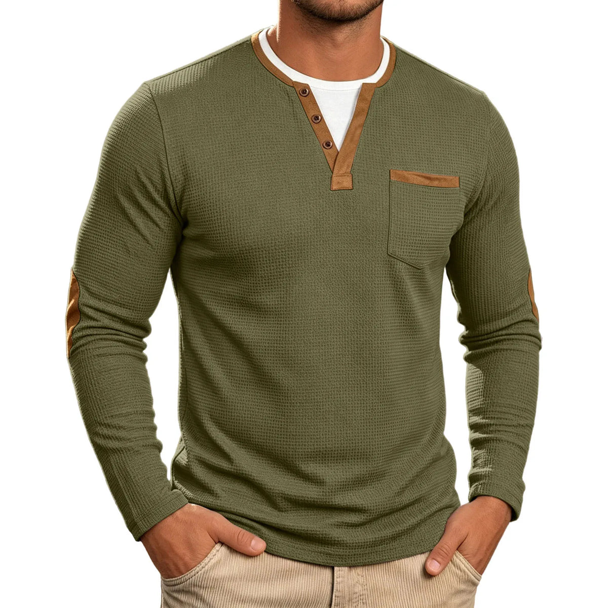 Jean™ | Chemise Classique Gaufrée à Manches Longues