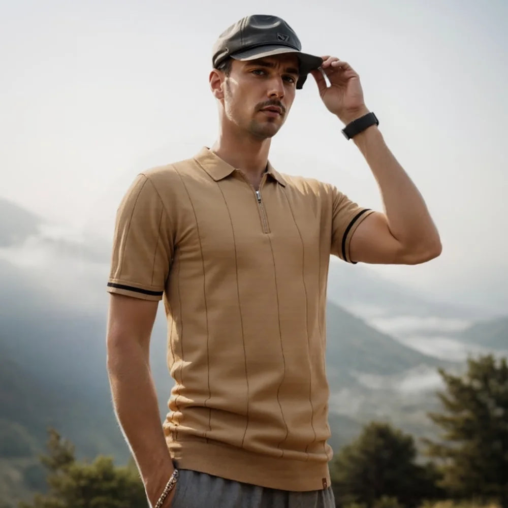 Jean et Marcel™ | Polo d’Été Haut de Gamme à Fermeture Zippée