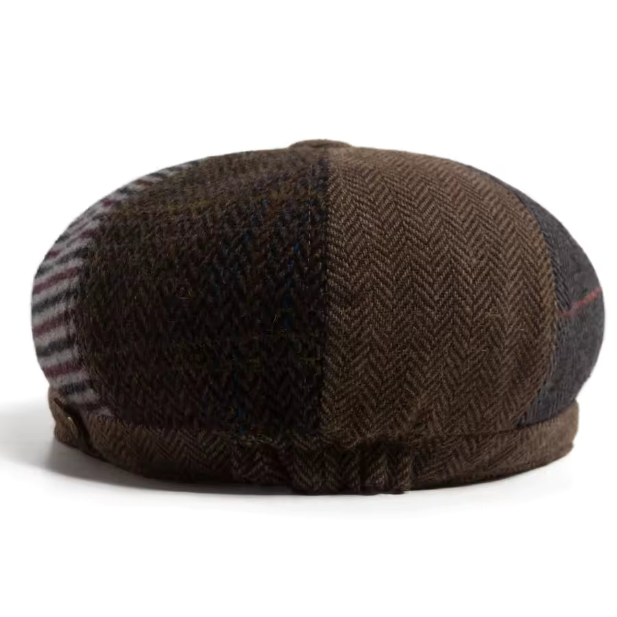 Casquette Plate en Patchwork de Laine Authentique