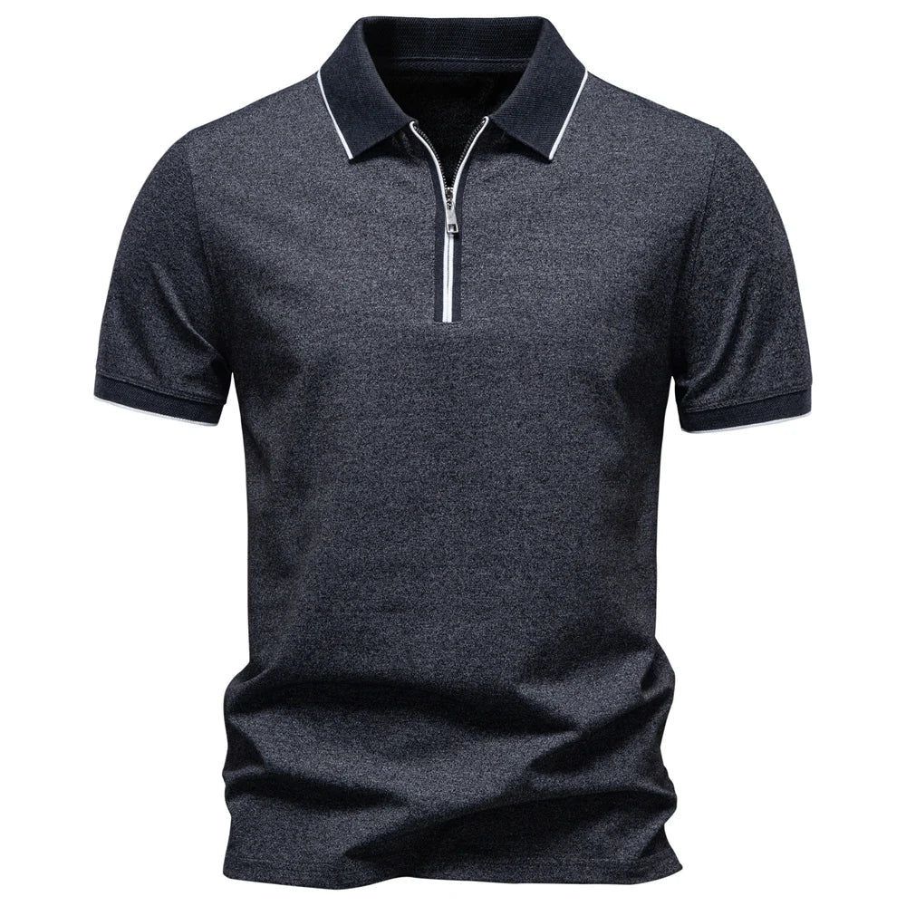 J&M Paris™ | Polo Élégant pour Hommes avec Fermeture Éclair