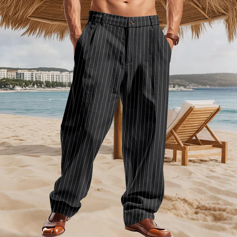 Laurent™ | Pantalon d'Été Léger à Rayures