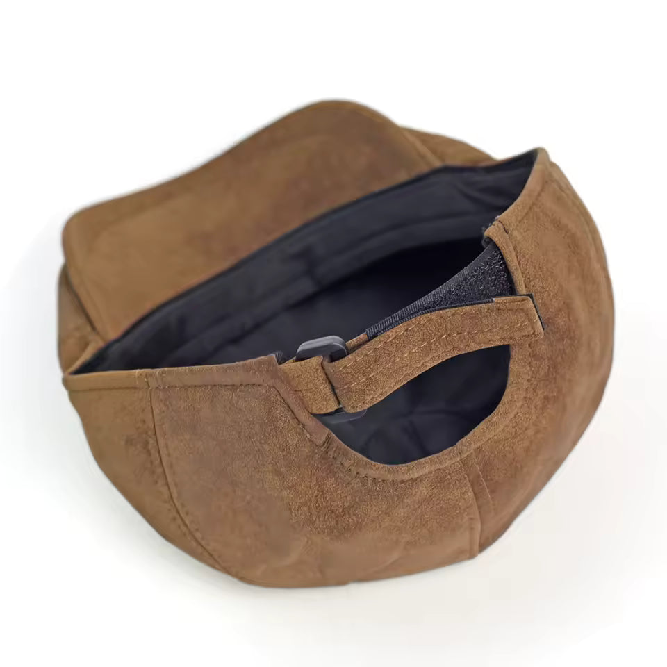 Casquette en cuir mélangé chaud