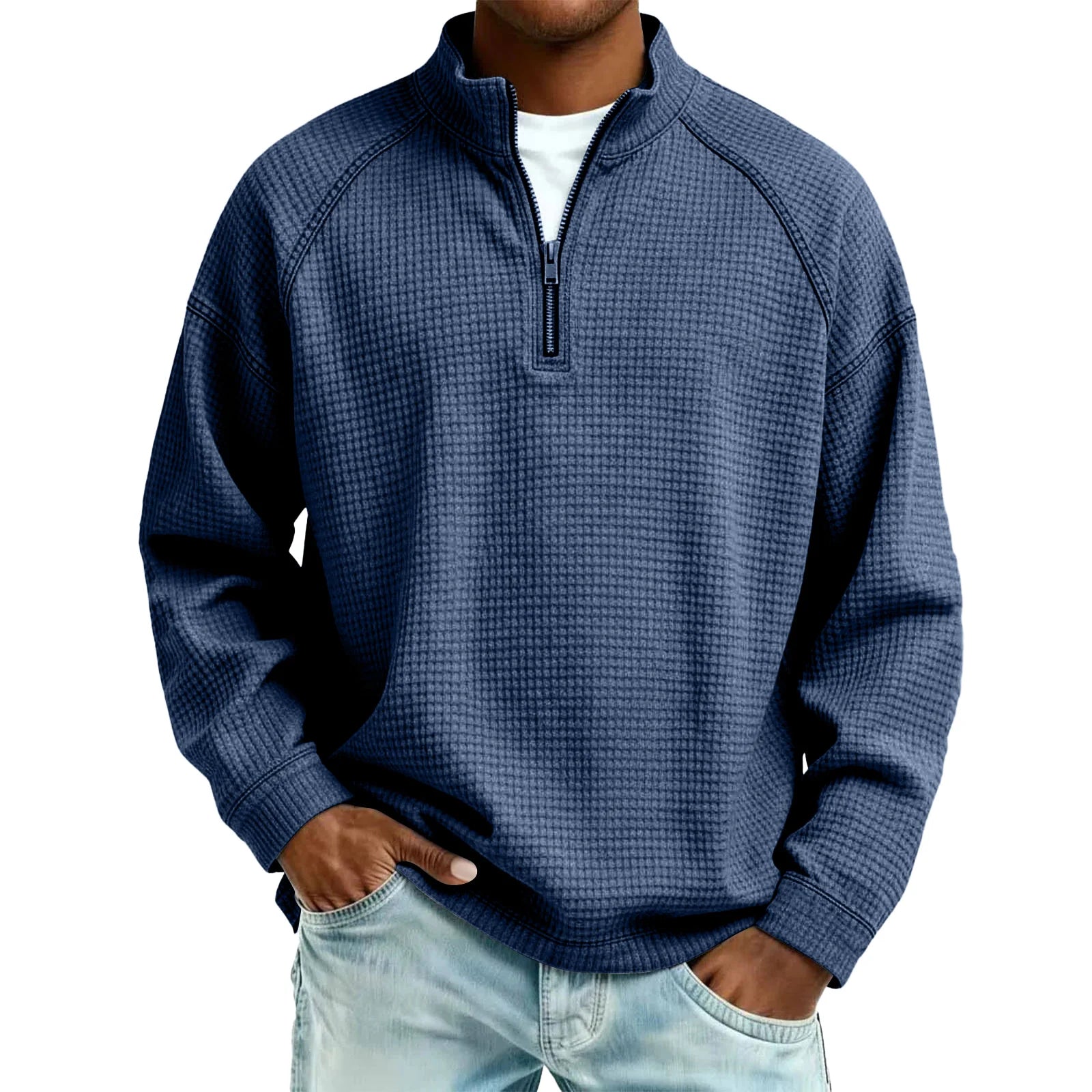 Fernand™ | Sweatshirt Homme Tricoté Gaufré avec Zip