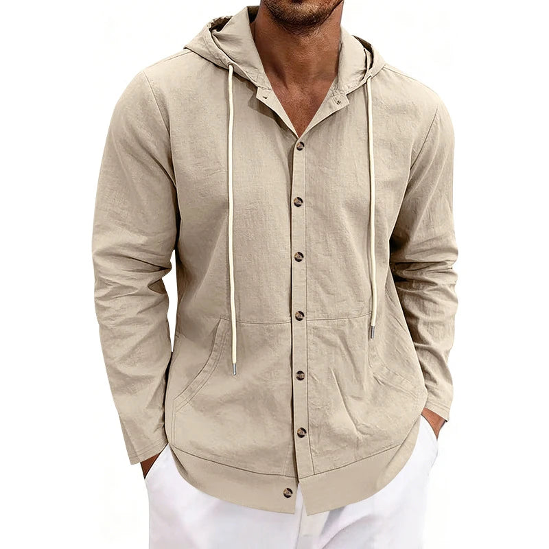 Jean et Marcel™ | Chemise Homme Légère à Capuche et Boutons