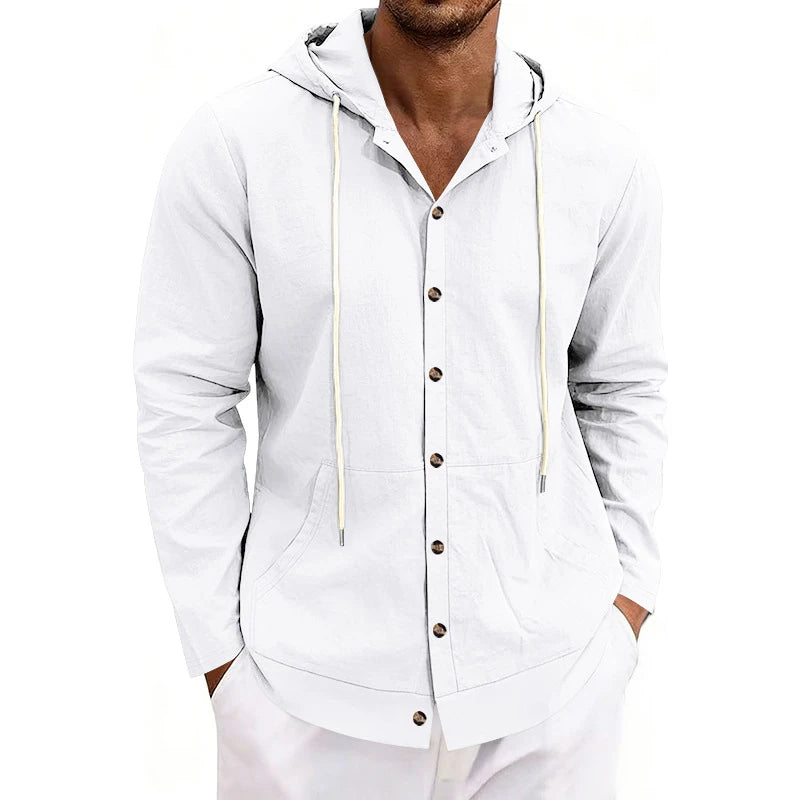 Jean et Marcel™ | Chemise Homme Légère à Capuche et Boutons