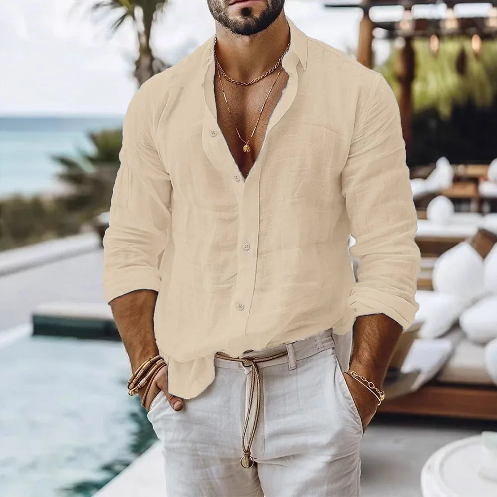 Marcel™ | Chemise Homme en Coton et Lin