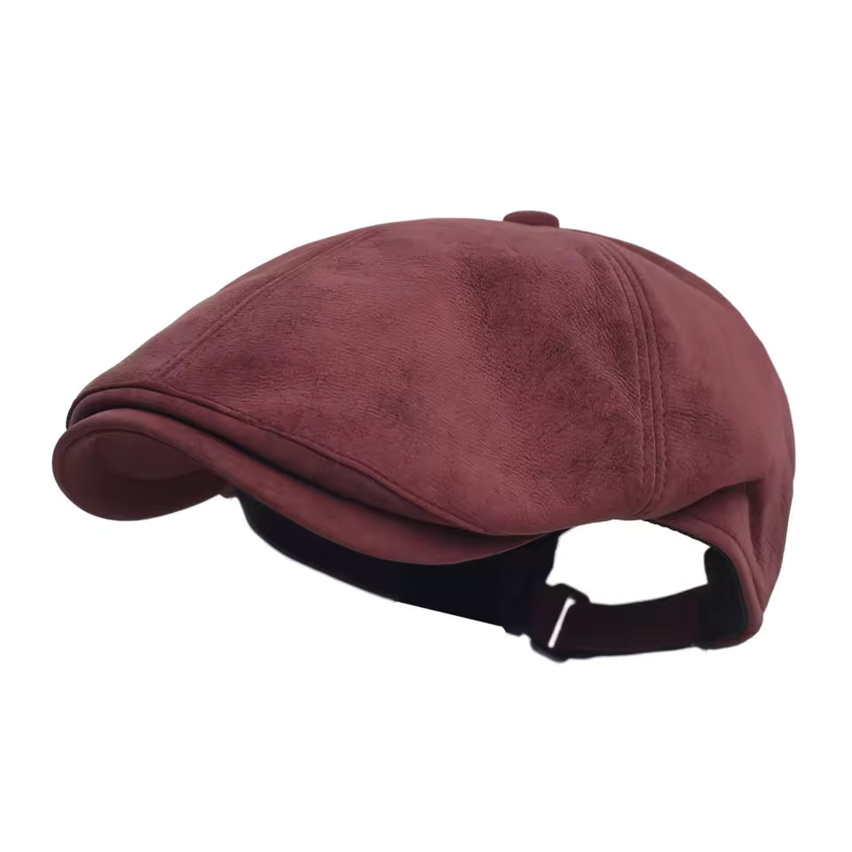 Casquette en cuir mélangé chaud