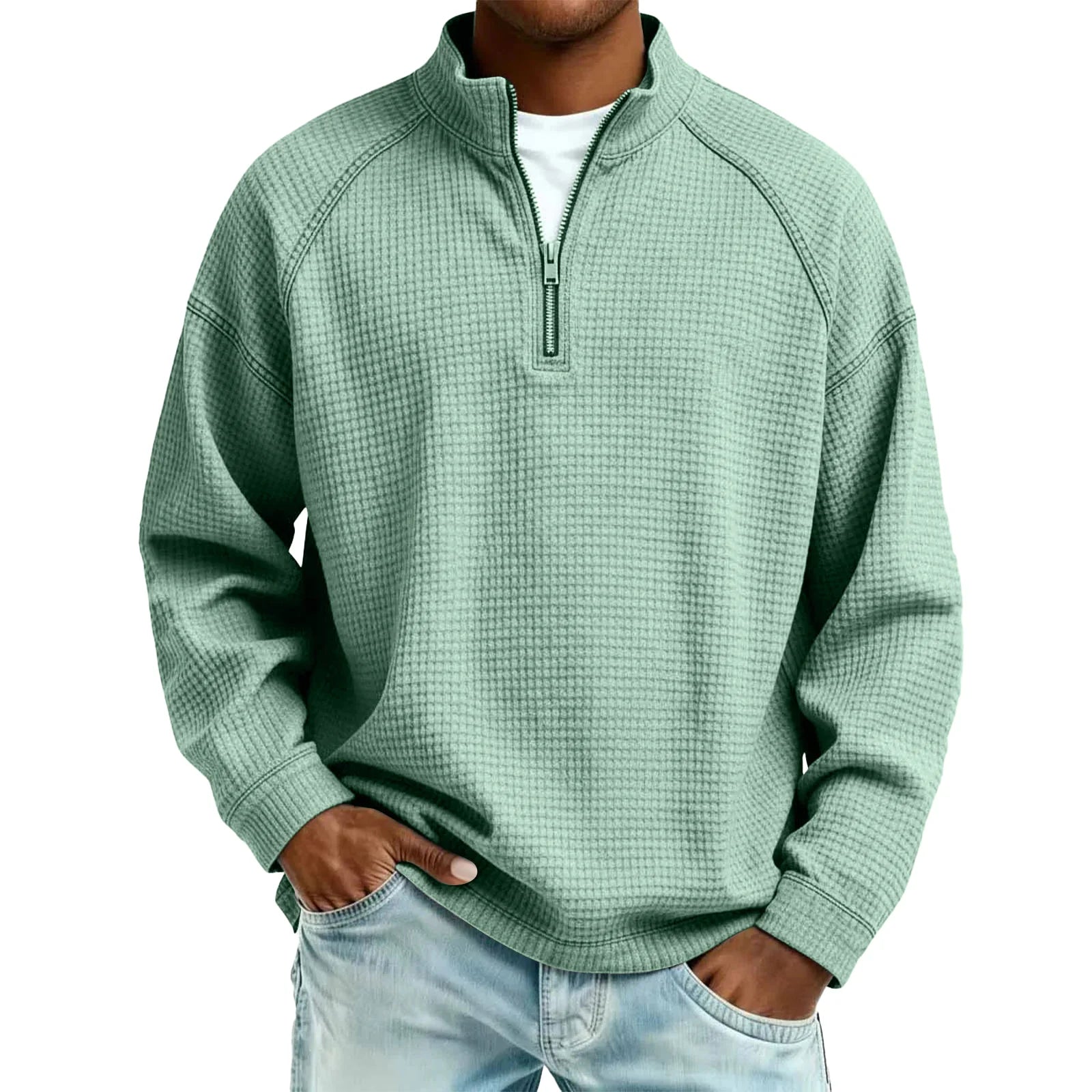 Fernand™ | Sweatshirt Homme Tricoté Gaufré avec Zip