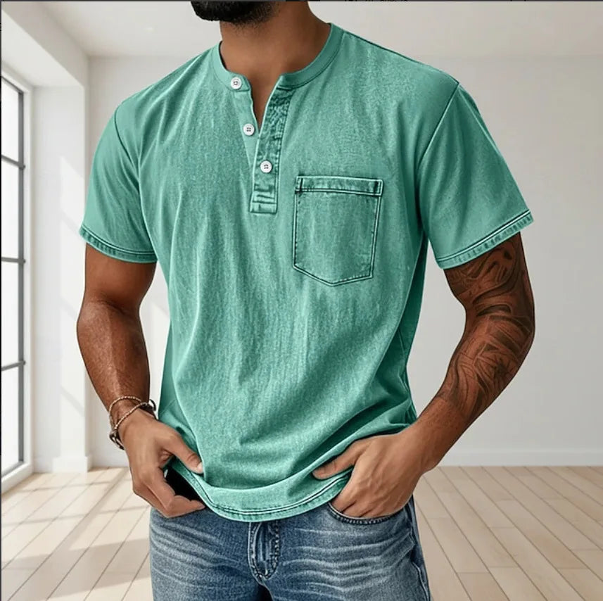 Jean™ | Chemise Vintage pour Homme avec Poche Poitrine