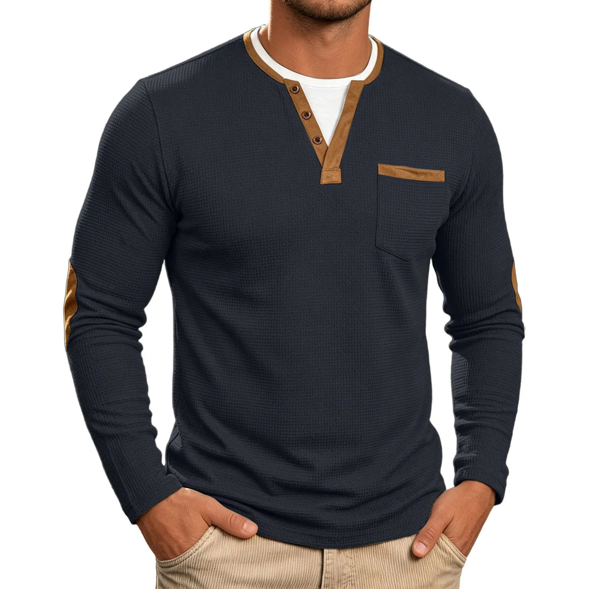 Jean™ | Chemise Classique Gaufrée à Manches Longues
