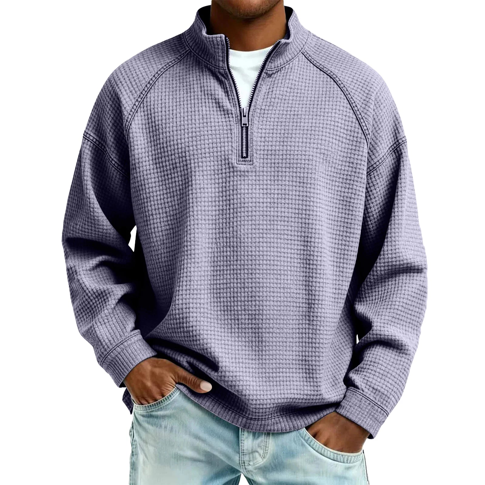 Fernand™ | Sweatshirt Homme Tricoté Gaufré avec Zip