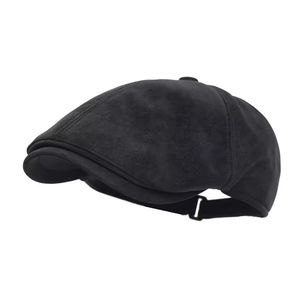 Casquette en cuir mélangé chaud