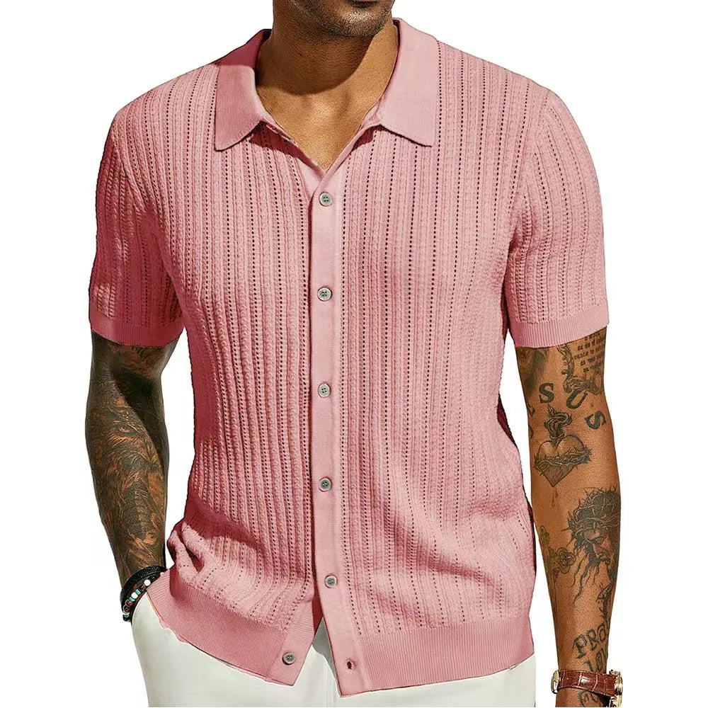 Jean et Marcel™ | Chemise d'été légère en maille avec boutons