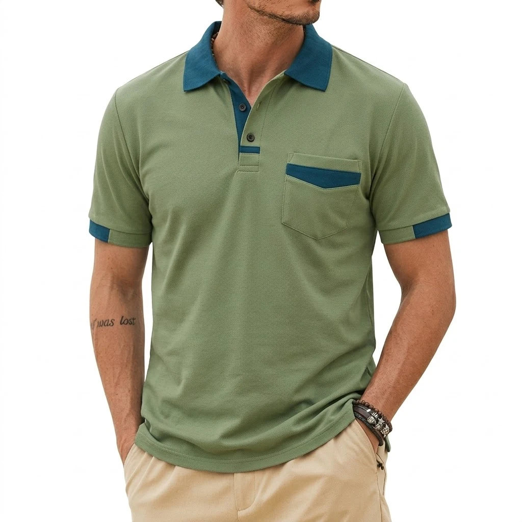 Marcel™ | Polo Homme Élégant à Finitions Contrastées