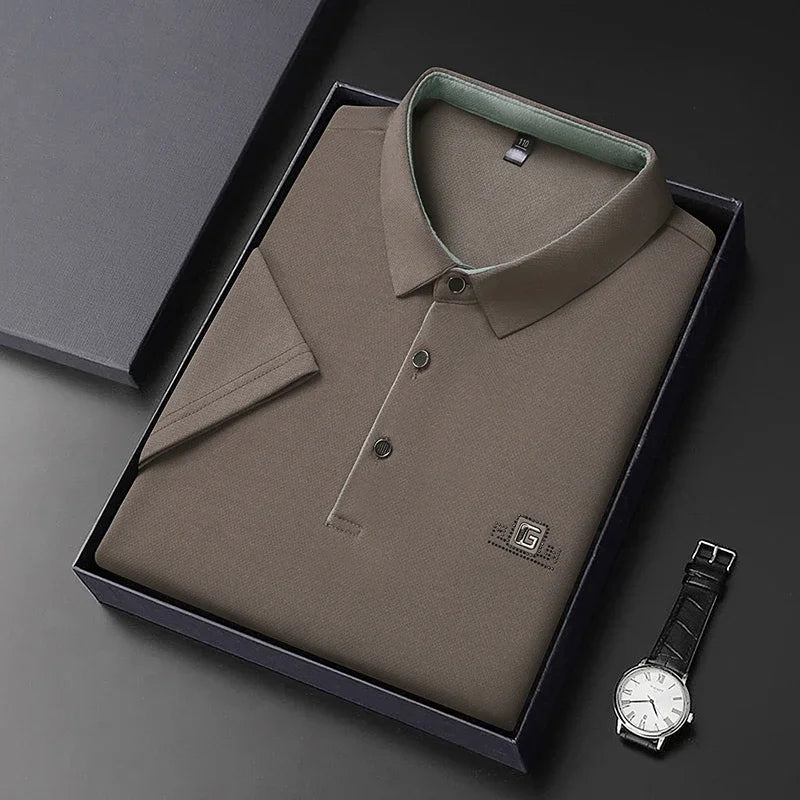 Laurent™ | Polo Élégant à Manches Courtes avec Badge