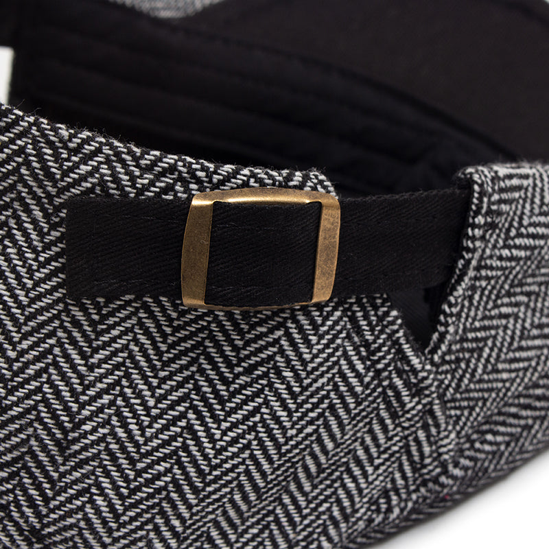 Casquette Plate en Laine à Chevrons