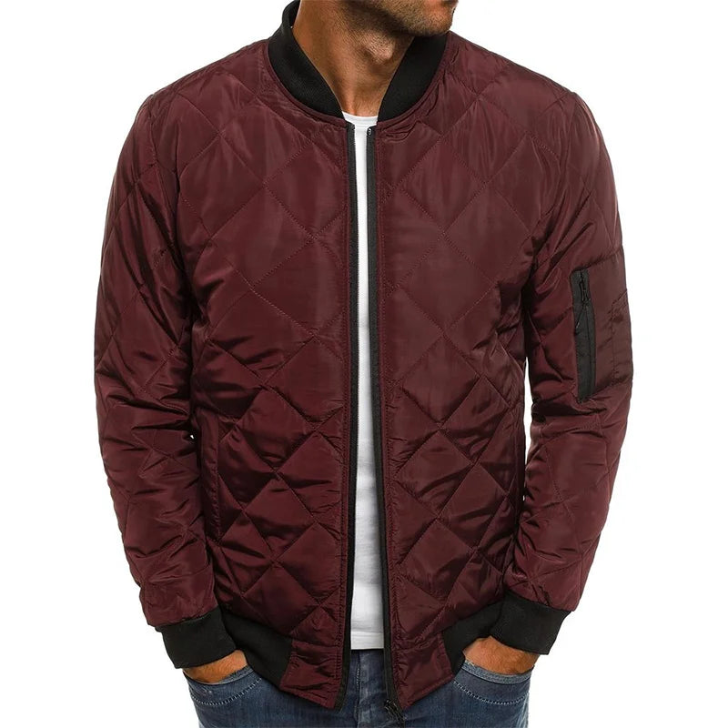 Veste d’Automne Doublée à Motif à Carreaux