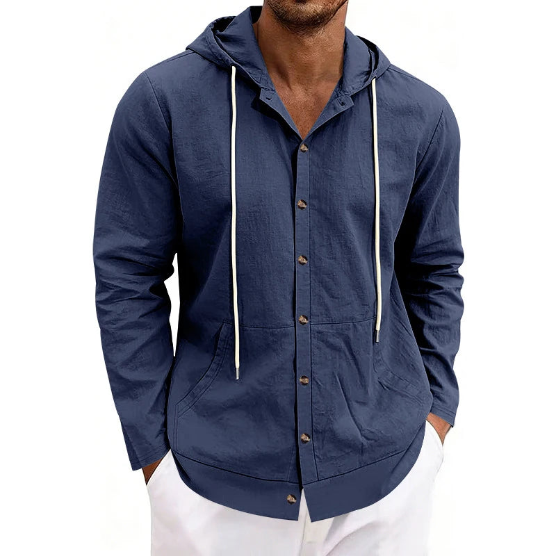 Jean et Marcel™ | Chemise Homme Légère à Capuche et Boutons