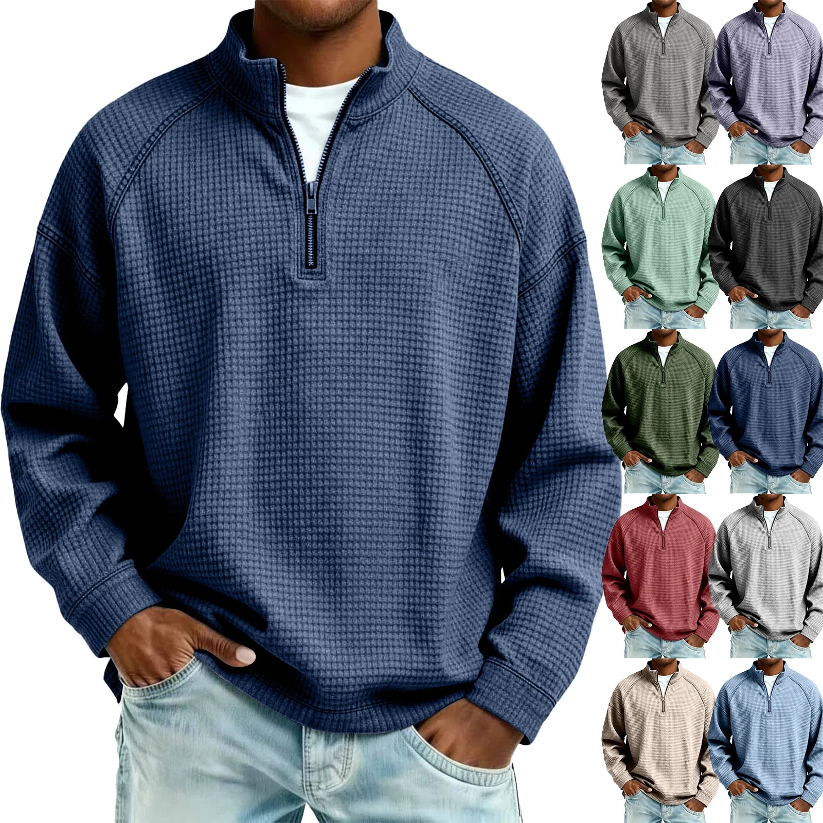 Fernand™ | Sweatshirt Homme Tricoté Gaufré avec Zip