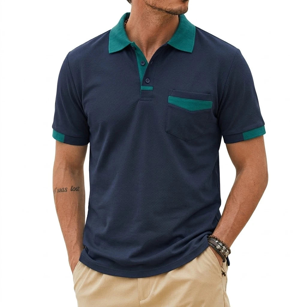 Marcel™ | Polo Homme Élégant à Finitions Contrastées
