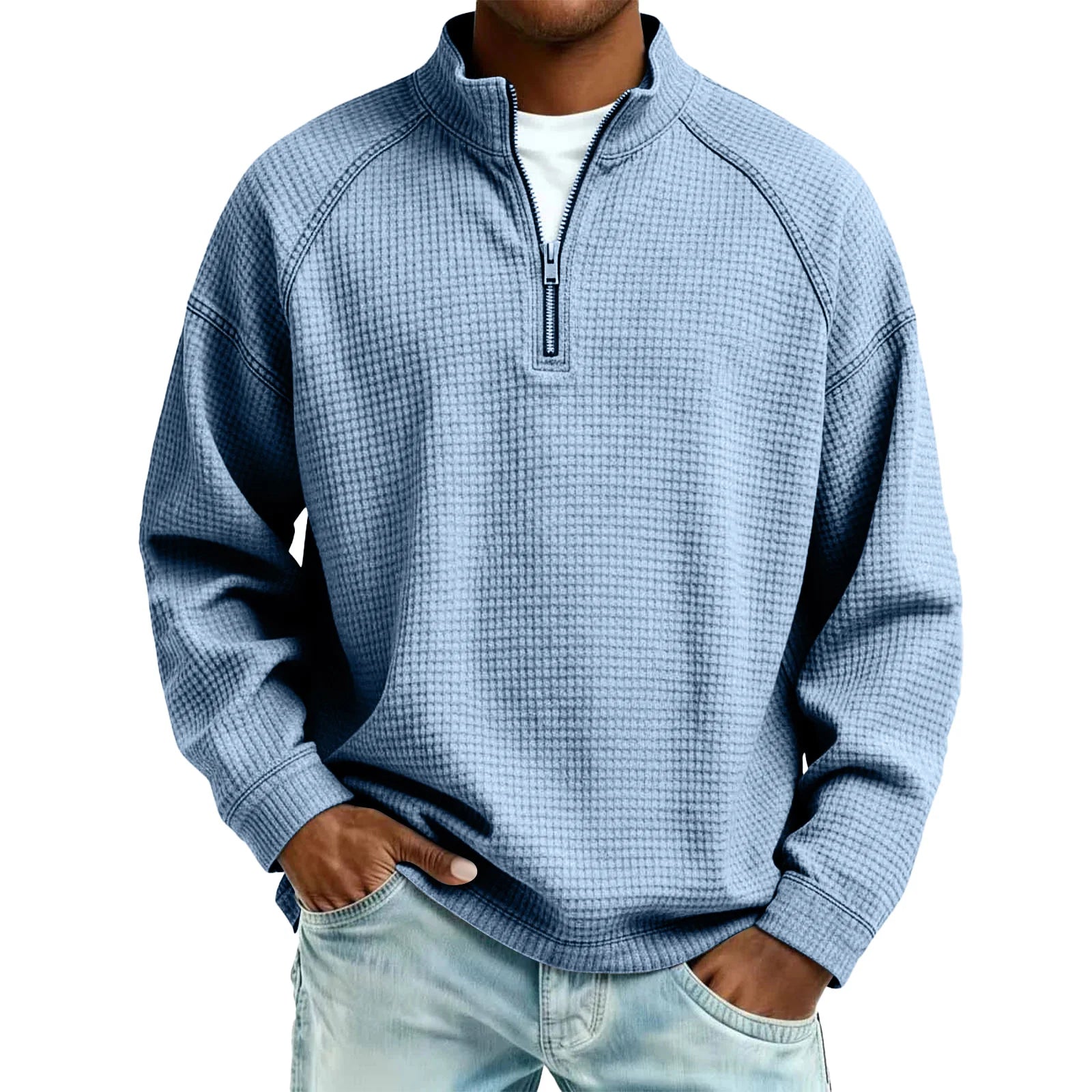 Fernand™ | Sweatshirt Homme Tricoté Gaufré avec Zip