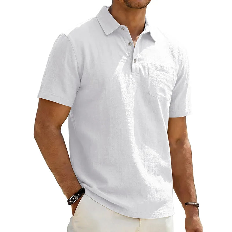 Jean et Marcel™ | Polo Homme en Lin à Manches Courtes