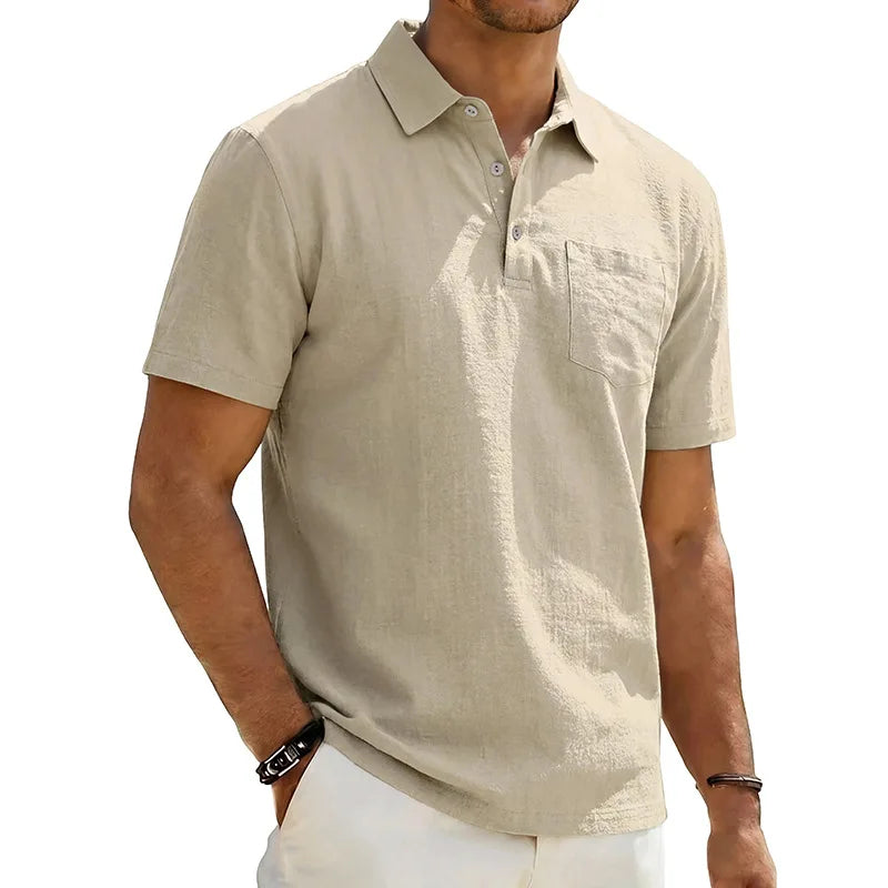 Jean et Marcel™ | Polo Homme en Lin à Manches Courtes