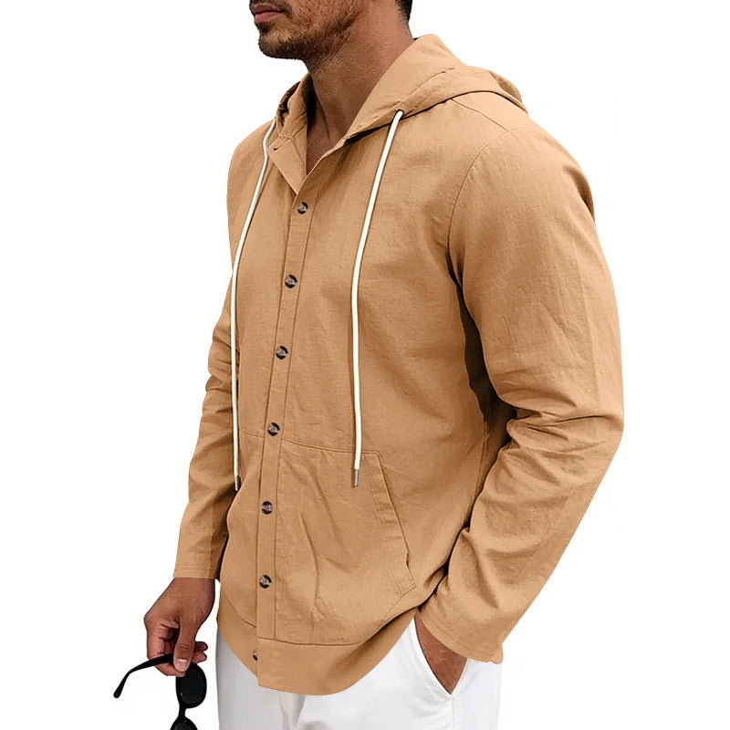 Jean et Marcel™ | Chemise Homme Légère à Capuche et Boutons