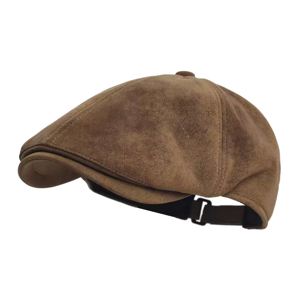 Casquette en cuir mélangé chaud