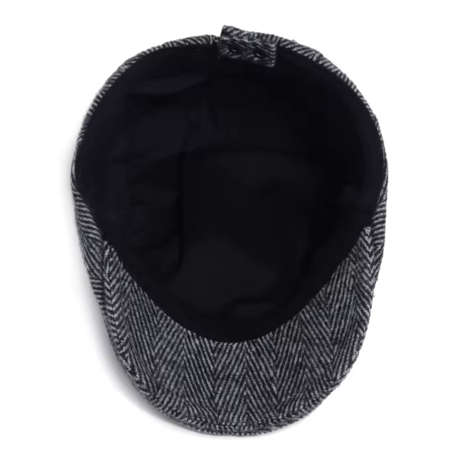 Casquette Plate en Laine à Chevrons Traditionnels