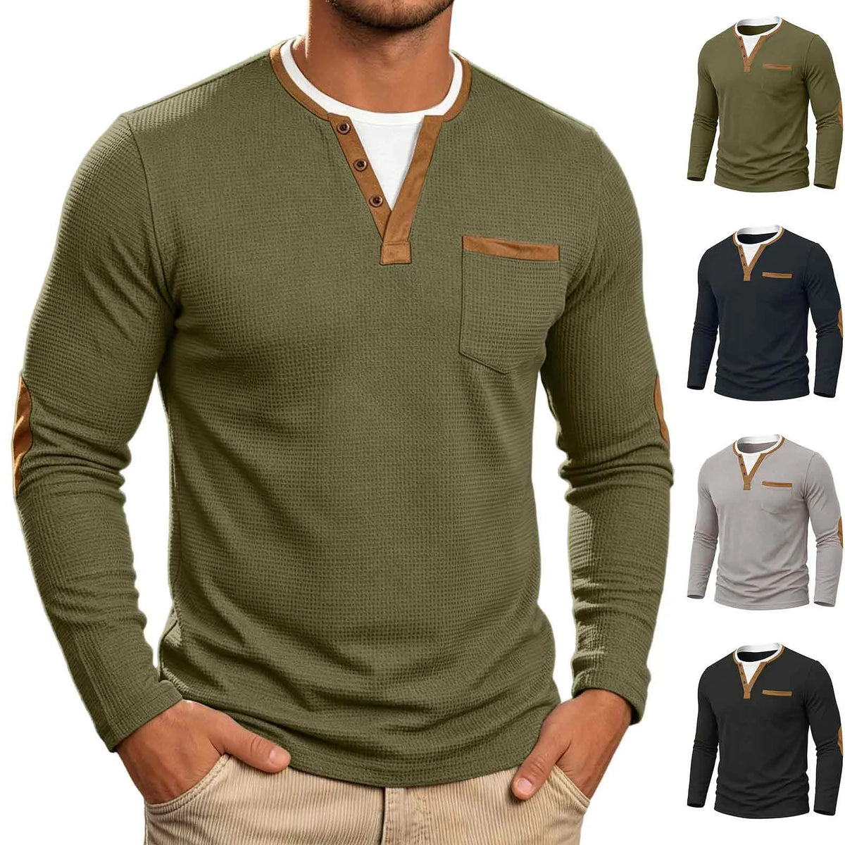 Jean™ | Chemise Classique Gaufrée à Manches Longues