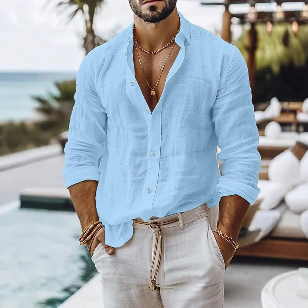 Marcel™ | Chemise Homme en Coton et Lin