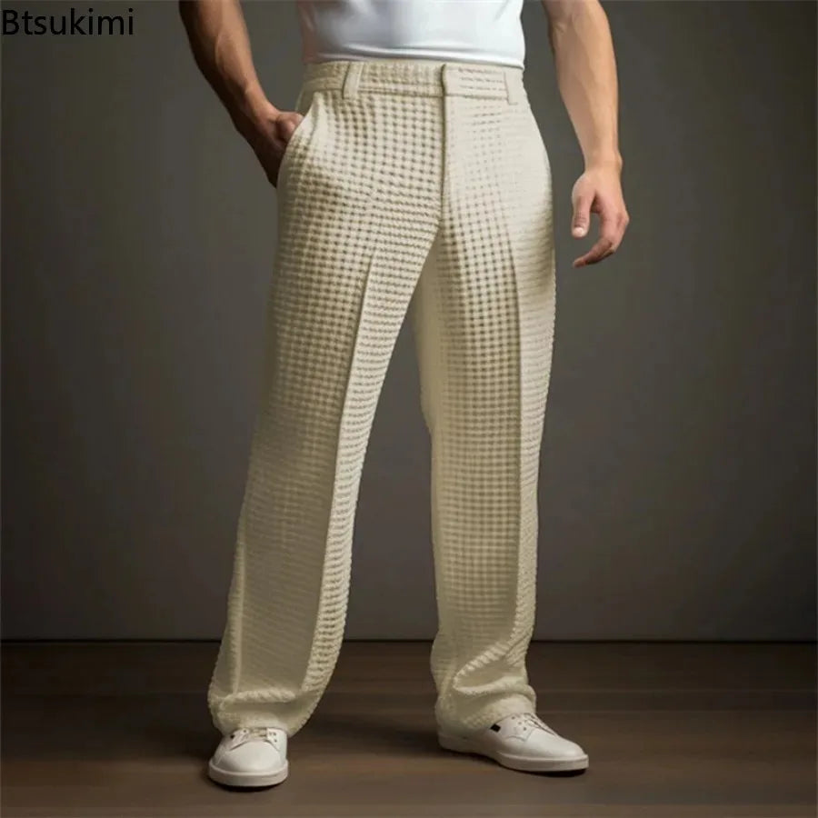 Jean et Marcel™ | Pantalon Homme Élégant en Maille Gaufre