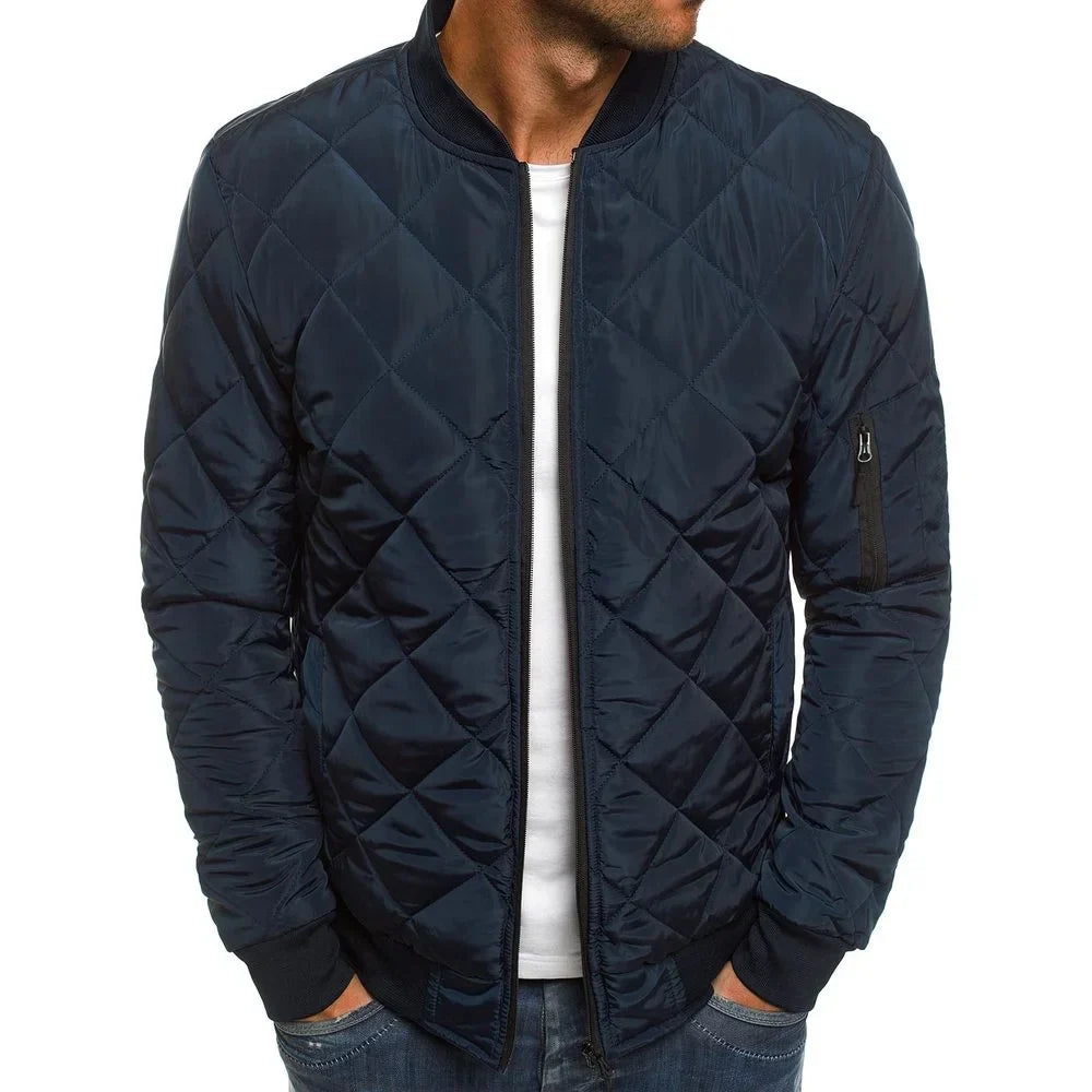 Veste d’Automne Doublée à Motif à Carreaux
