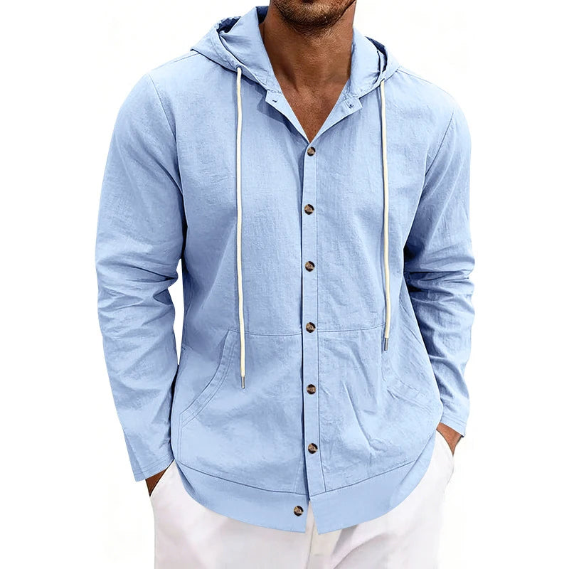 Jean et Marcel™ | Chemise Homme Légère à Capuche et Boutons