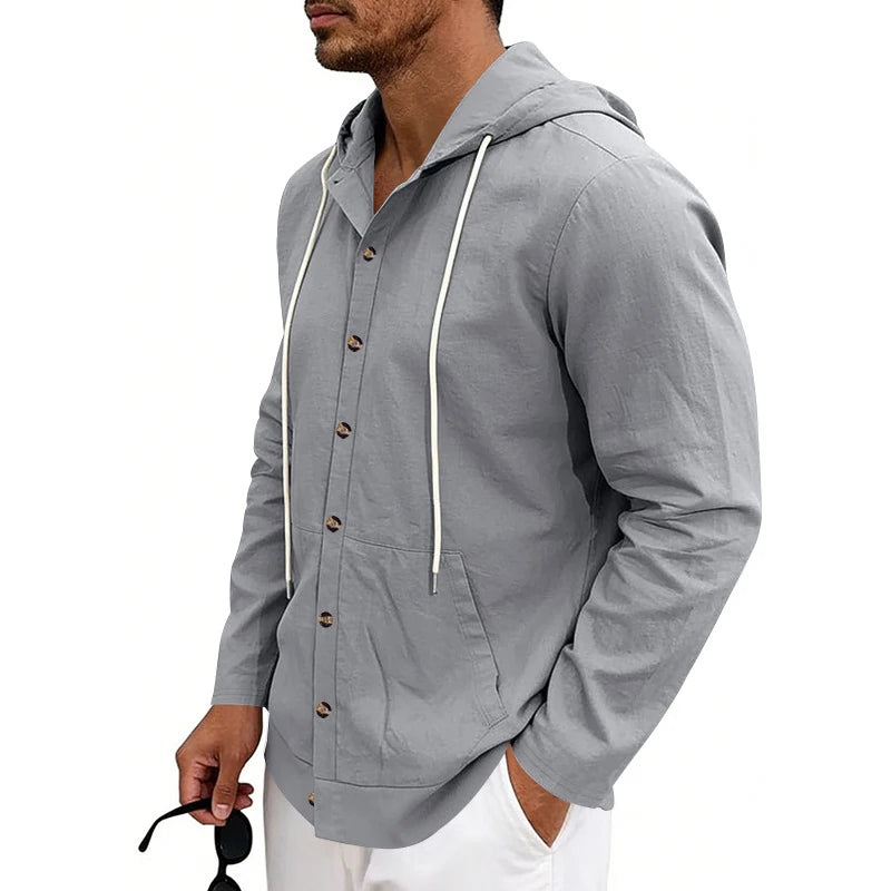 Jean et Marcel™ | Chemise Homme Légère à Capuche et Boutons
