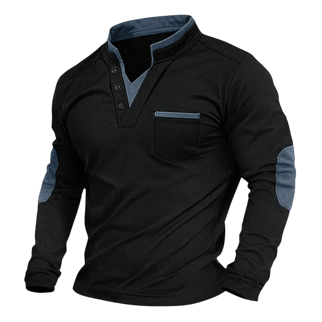 Lucien™ | Chemise Col V — Élégance naturelle, confort absolu