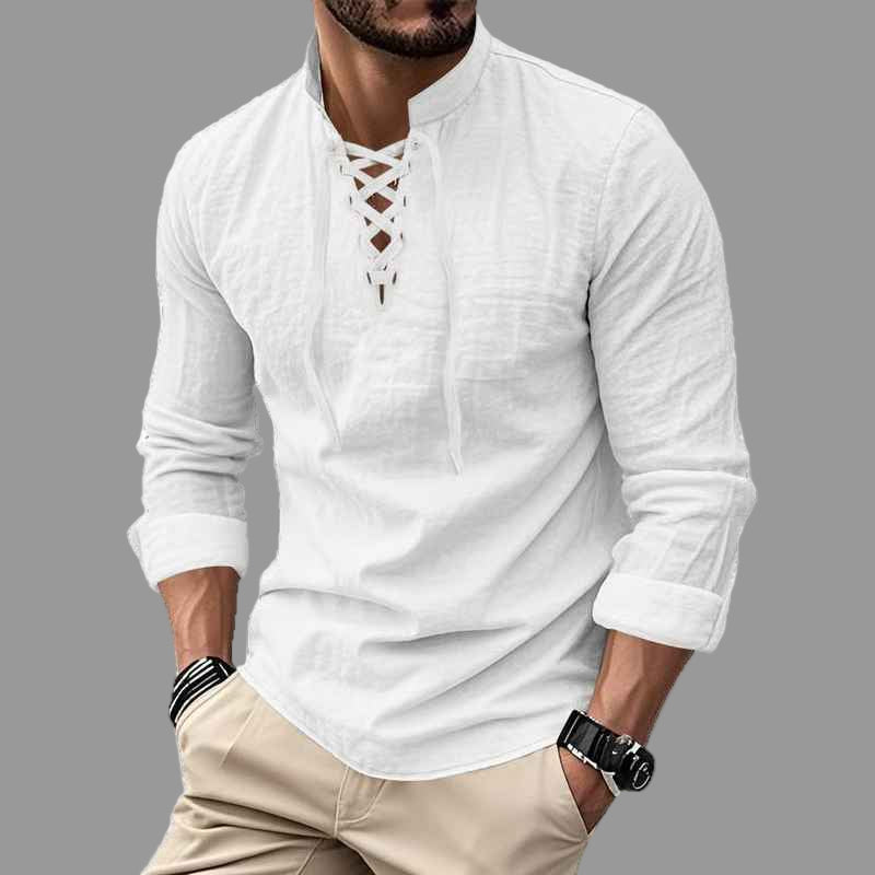Jean™ | Polo Col Officier en Lin pour Homme