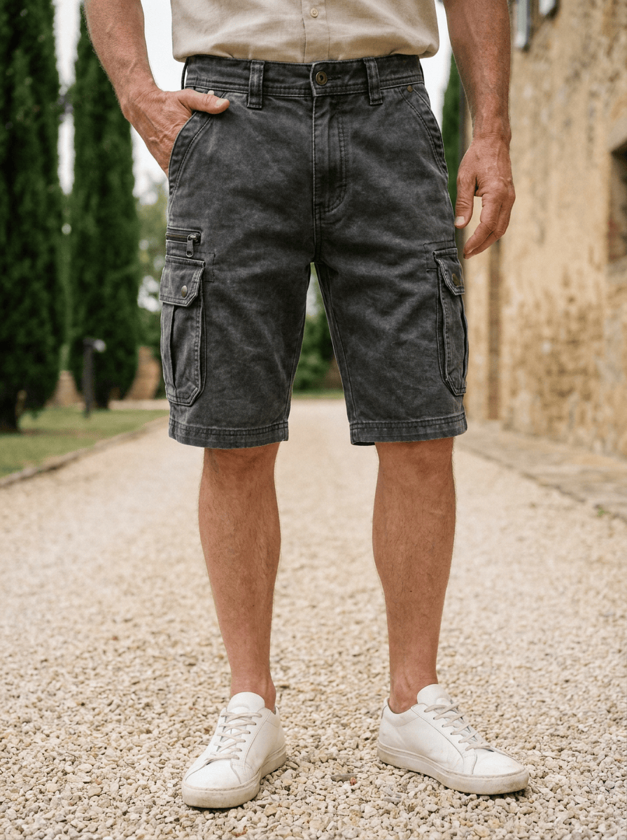 Short Cargo en Denim Fonctionnel