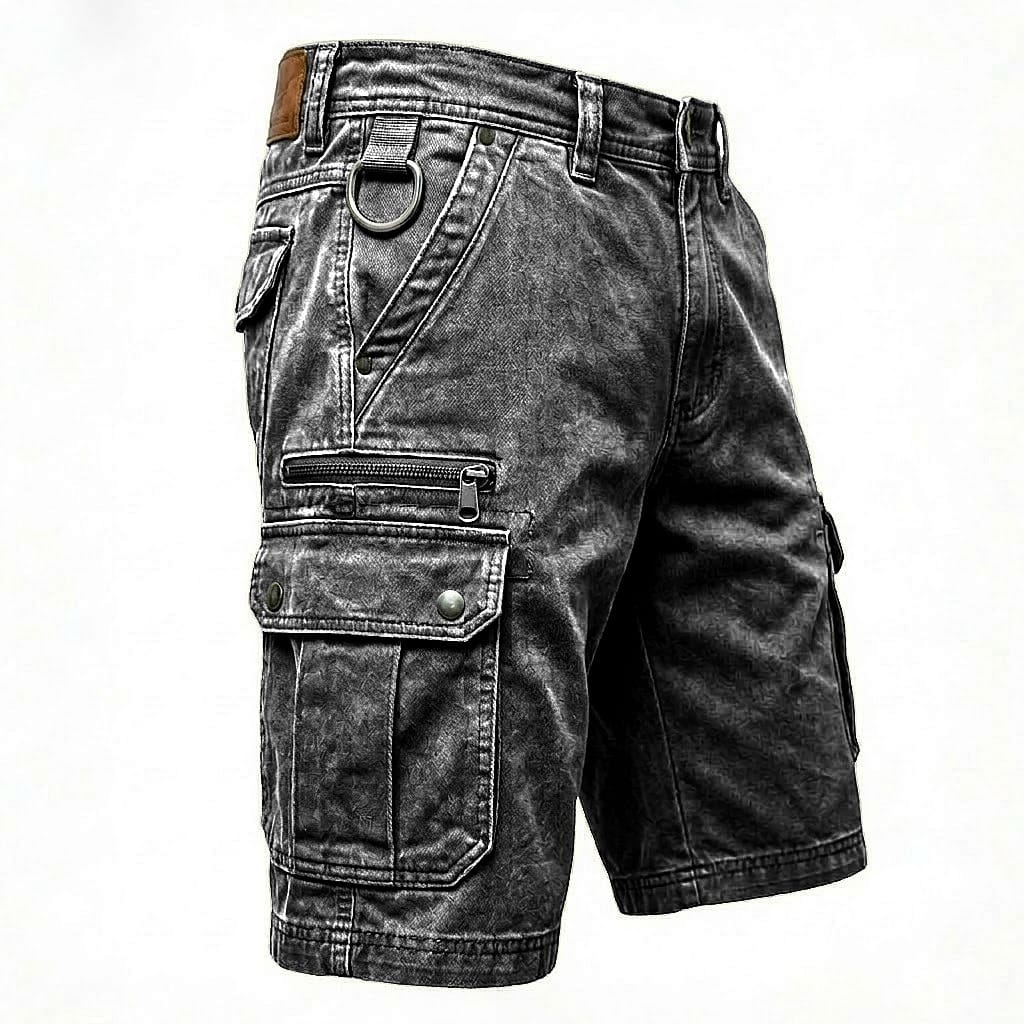 Short Cargo en Denim Fonctionnel