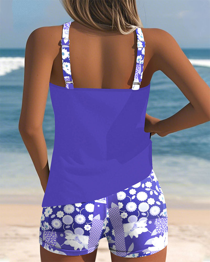 Tankini Débardeur avec Short Imprimé