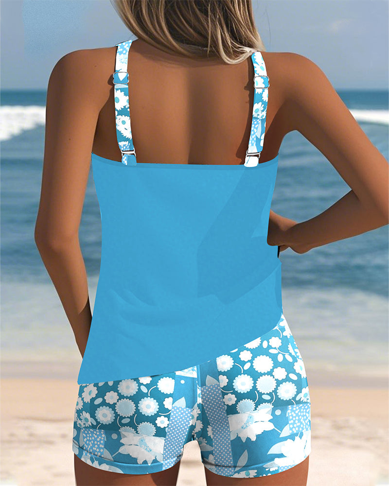 Tankini Débardeur avec Short Imprimé