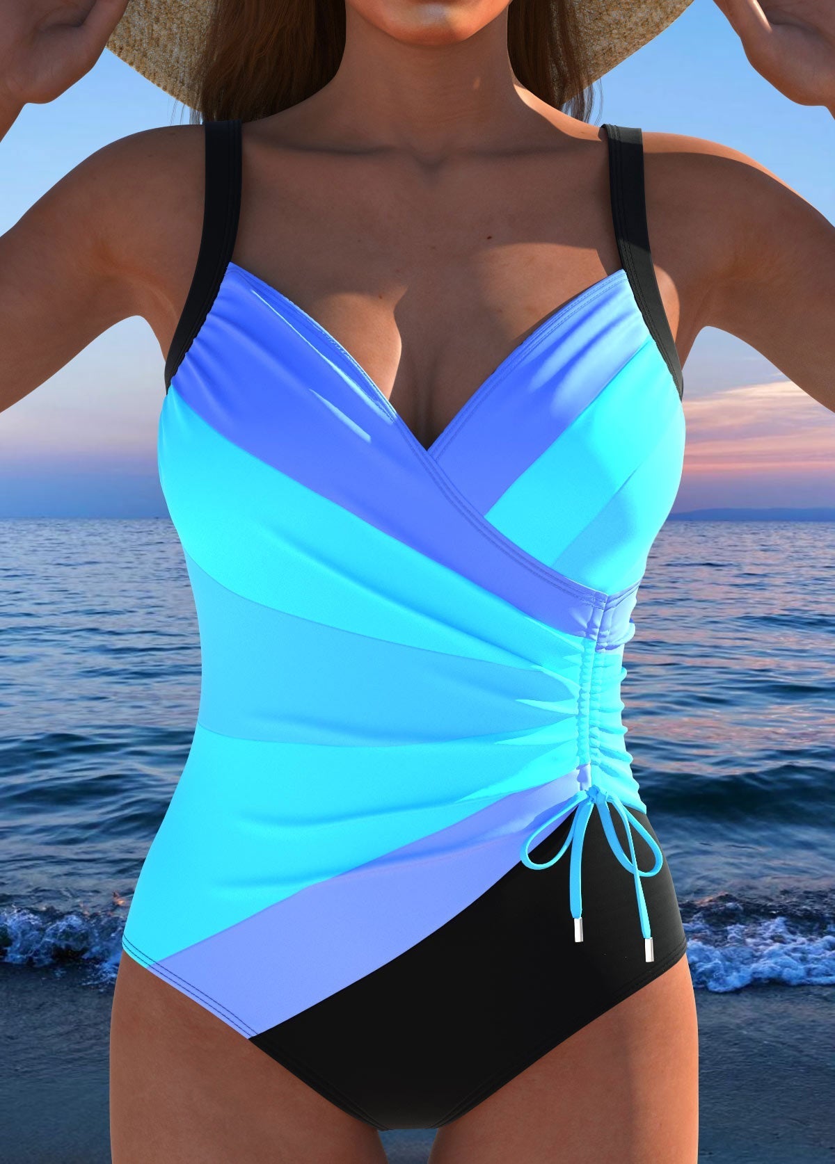 Maillot De Bain Une Pièce Croisé Imprimé