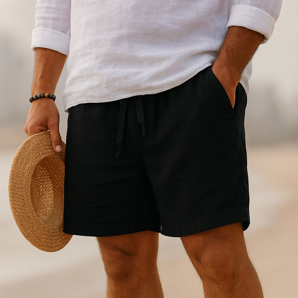 Lenoir™ | Short élégant en lin à taille élastique