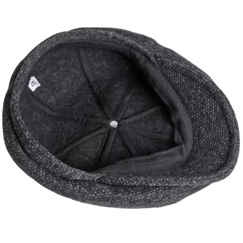 Casquette Plate d’Hiver en Laine Épaisse