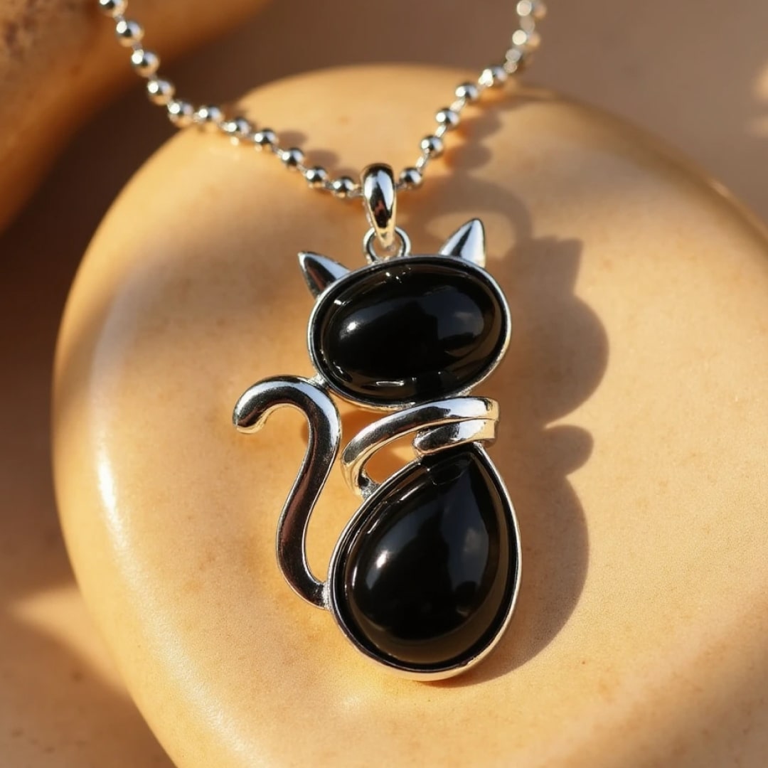 Féline™ | Pendentif Chat en Pierre Naturelle