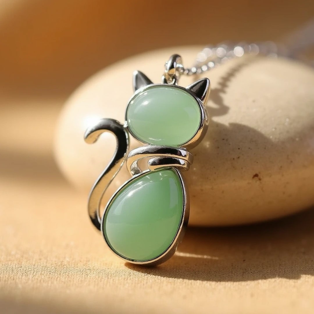 Féline™ | Pendentif Chat en Pierre Naturelle