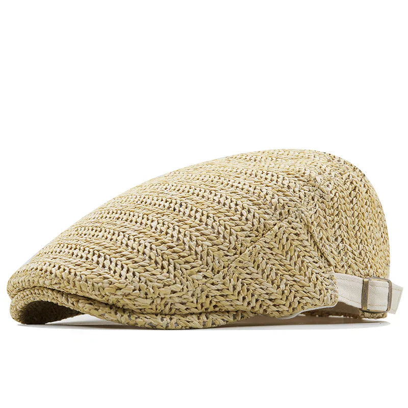 Pierre™ | Casquette Plate d'Été en Paille